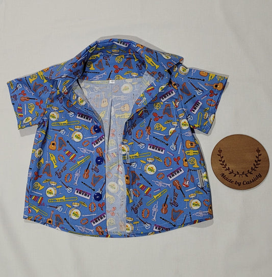 Blue Wiggles Inspired Button up Shirts Sizes 0-2